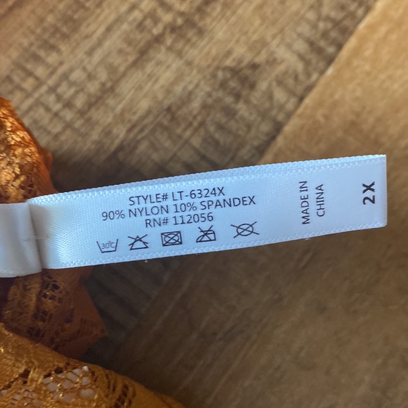 Zenana outfitters rooted soul boutique burnt orange lace bralette size 2X - Picture 9 of 9